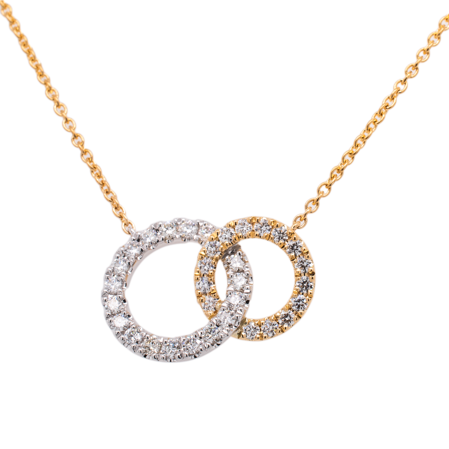 18K Diamond Linked Circles Necklace