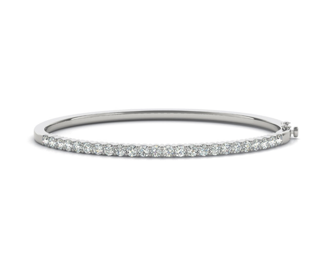 2 ctw French Pavé Diamond Bangle in 14K white gold