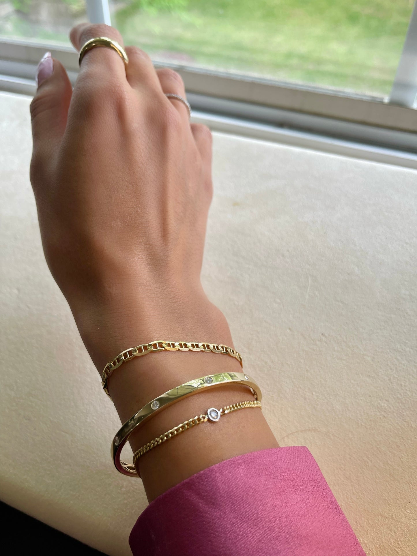 Bezel-set Diamond Bangle