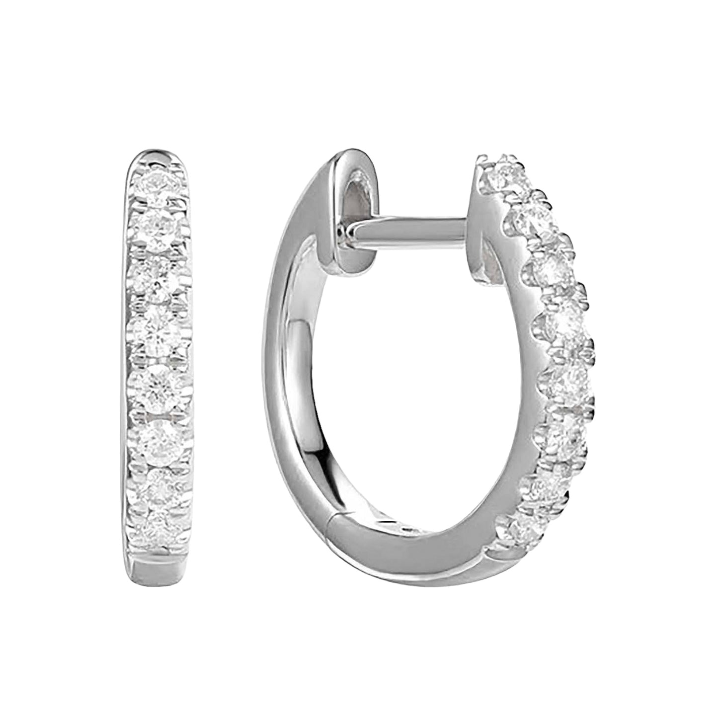 Diamond Huggie Hoop Earrings