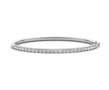 2 ctw French Pavé Diamond Bangle in 14K white gold