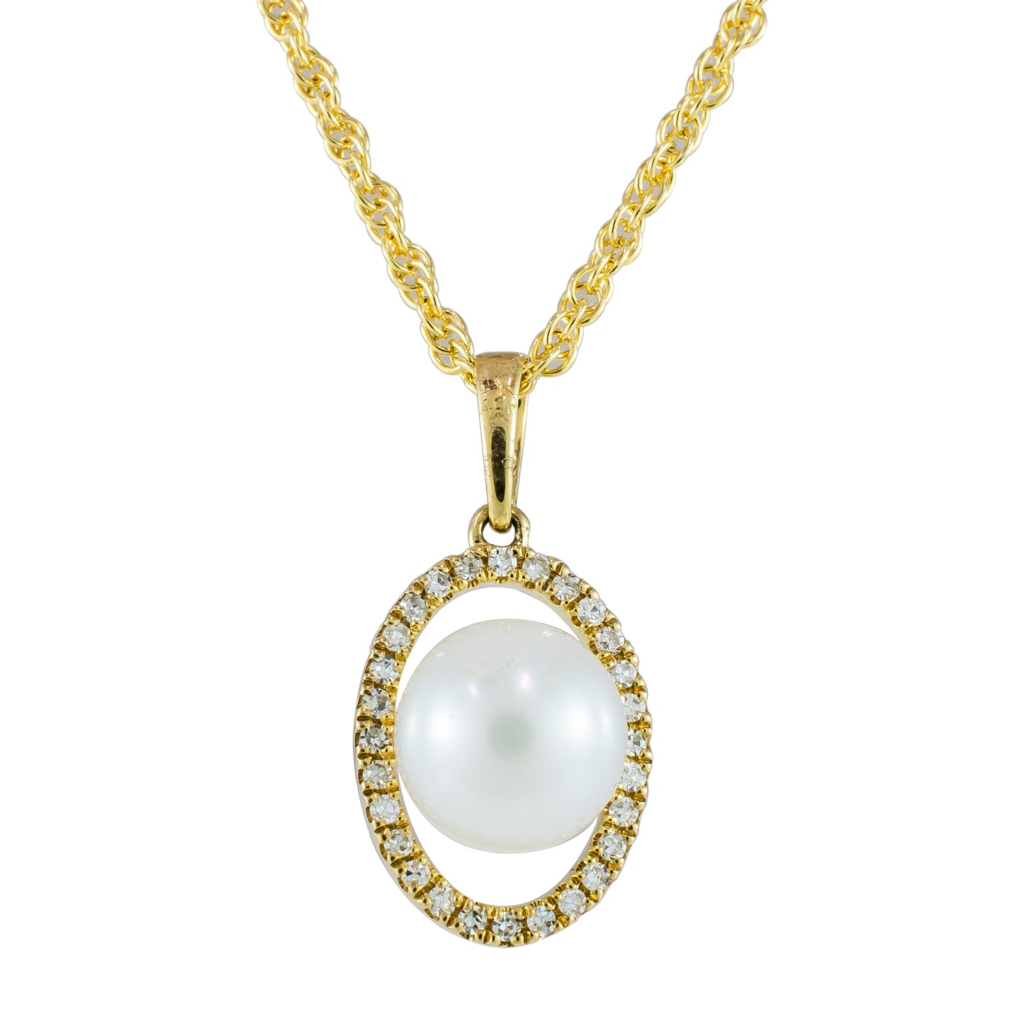 Pearl and Diamond Pendant Necklace