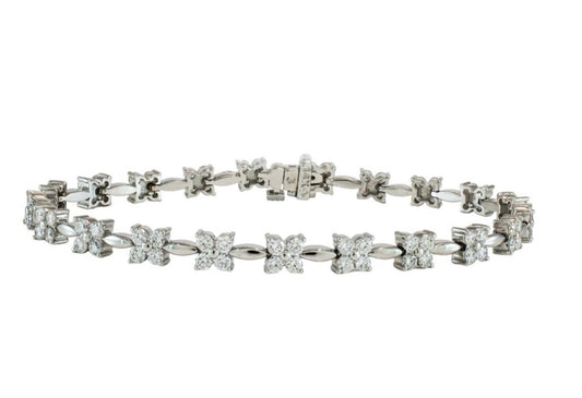 Four Petal Diamond Bracelet 3.02ct