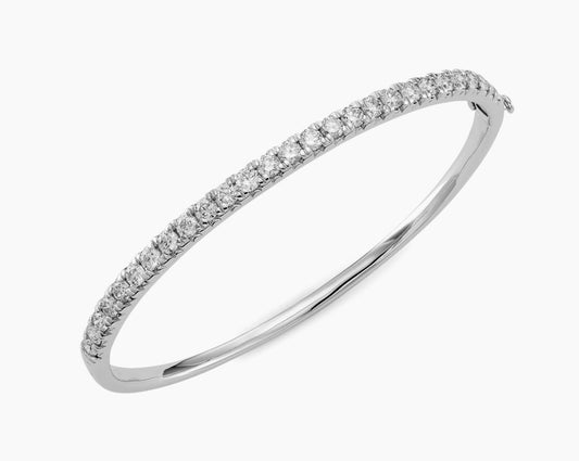 2 ctw French Pavé Diamond Bangle in 14K white gold