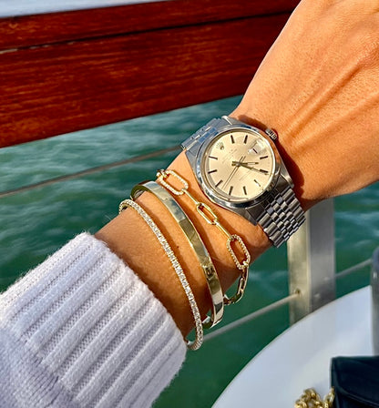 18K Stackable Gold Bangle