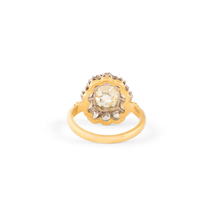 18k Gold Victorian style European Cut Diamond Ring